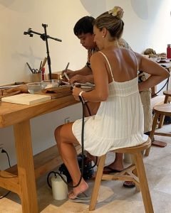 Local artisan demonstrating silver crafting