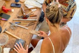 Students Crafting Their Own Jewelry In Uluwatu Silver Class