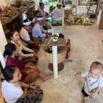 Balinese blessing ceremony at Bingin Silver Class with participants in traditional attire