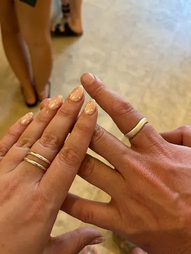 Finished handmade rings created during Seminyak silver class jewelry workshop.