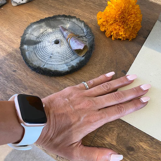 Finished jewelry piece displayed after Uluwatu silver class session in Bali